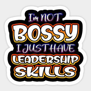 Not Bossy Orange Sticker